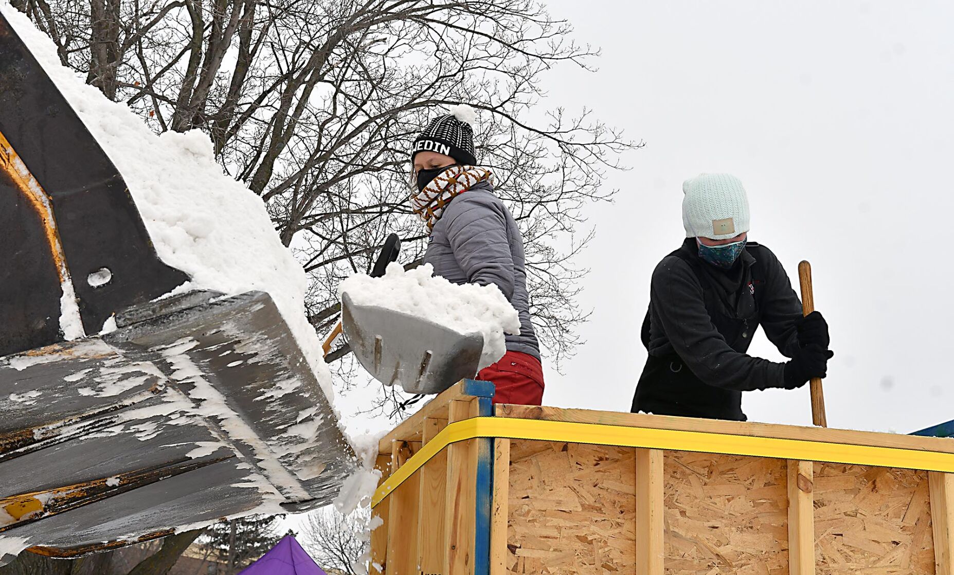 MSU snow sculpture prep 3